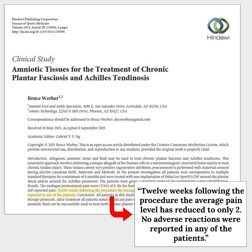 Amniotic Tissues for the Treatment of Chronic Plantar Fasciosis and Achilles Tendinosis